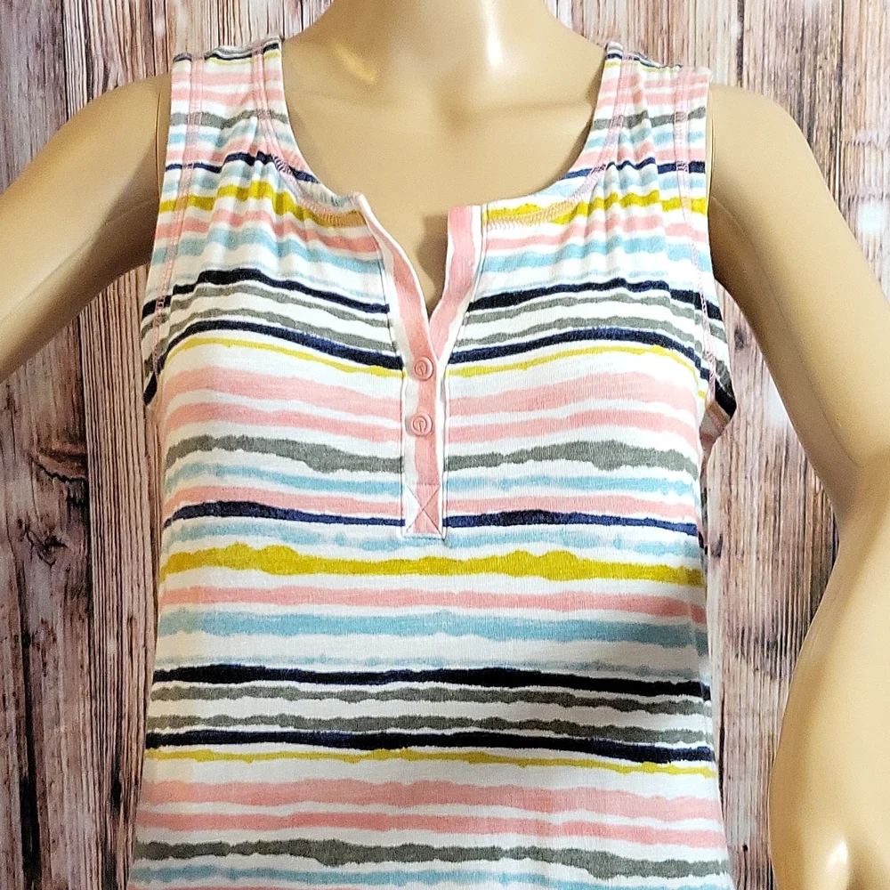 NWOT T By Talbots Women's Short-Sleeve Striped Dress Size S_4